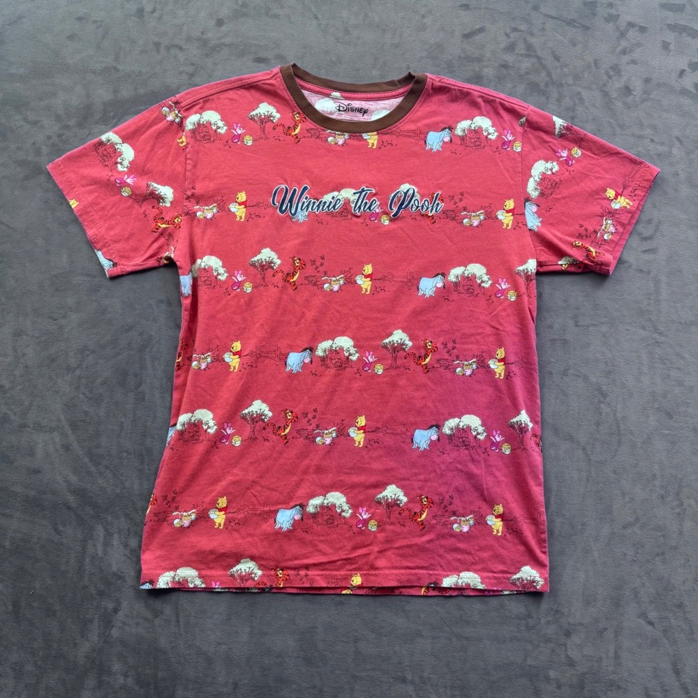 Disney Our Universe Winnie the Pooh All Over Print T-Shirt Pink Womens Medium